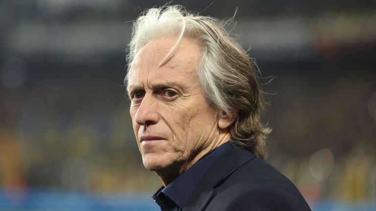 Fenerbahce's head coach Jorge Jesus arrives for the Europa League round of 16 second leg soccer match between Fenerbahce and Sevill